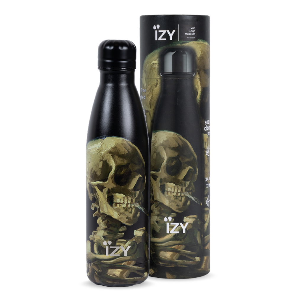 IZY Bottle Skull with Burning Cigarette 500ml
