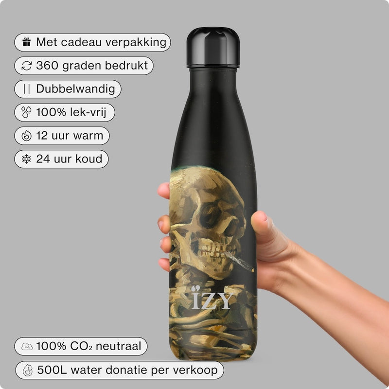 IZY Bottle - Skull with Burning Cigarette - 500ml