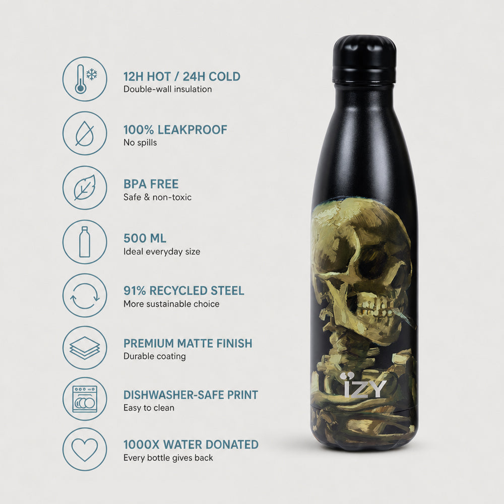 IZY Bottle - Skull with Burning Cigarette - 500ml - USP's