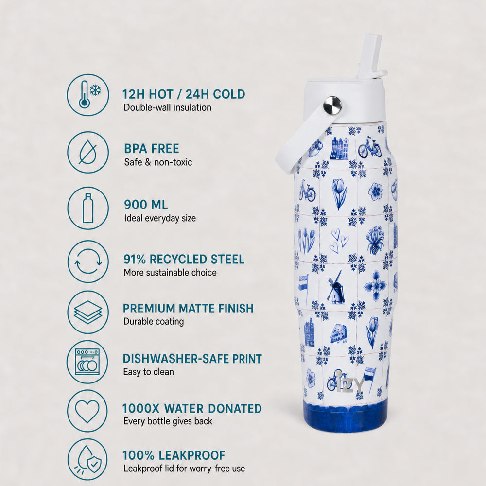 IZY Travel Bottle - Dutch Tiles - usps