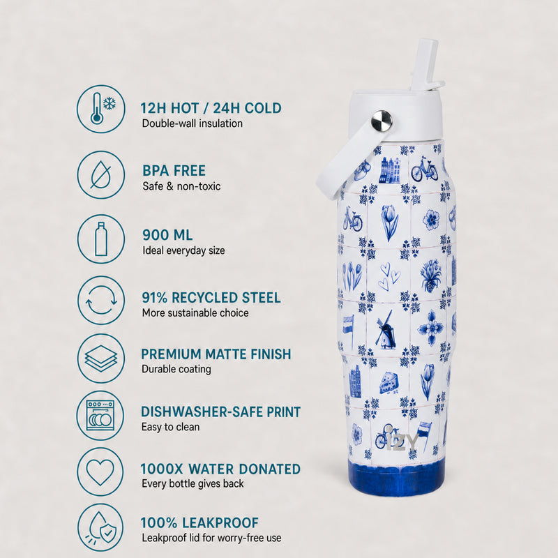 IZY Travel Bottle - Dutch Tiles - usps
