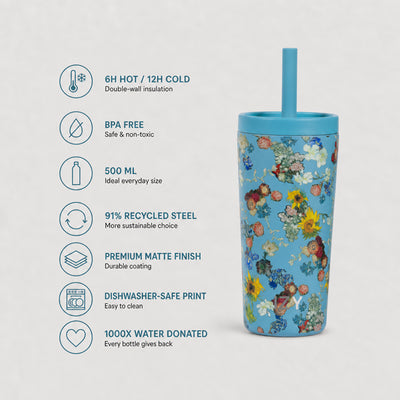 IZY Tumbler - Vincent's Flowers - usps
