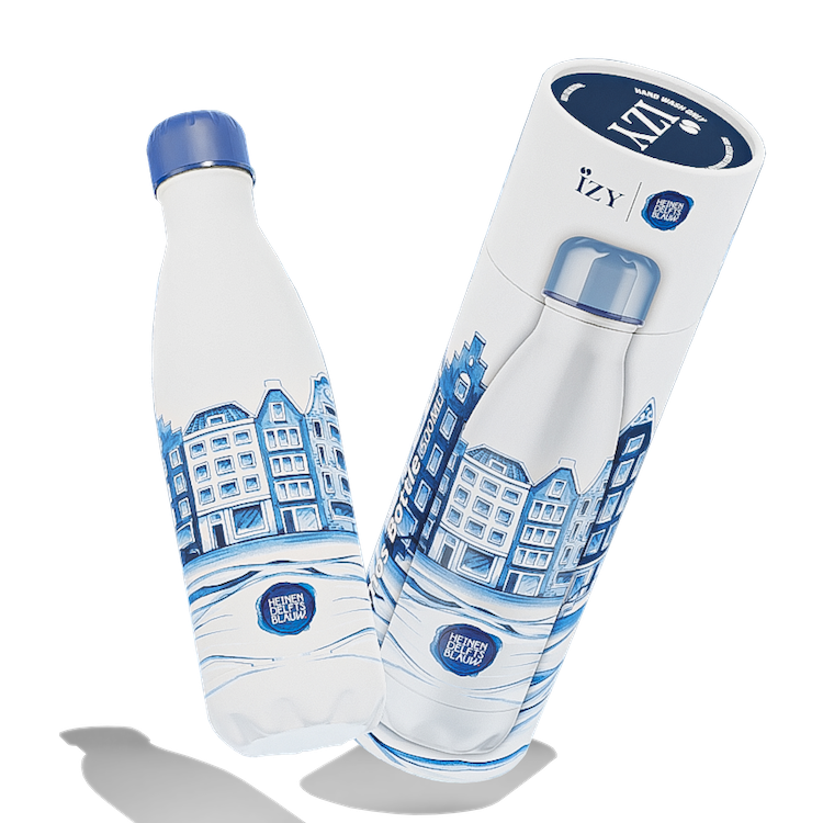 IZY Bottle - Delfts Blue - Plateel - 500ml
